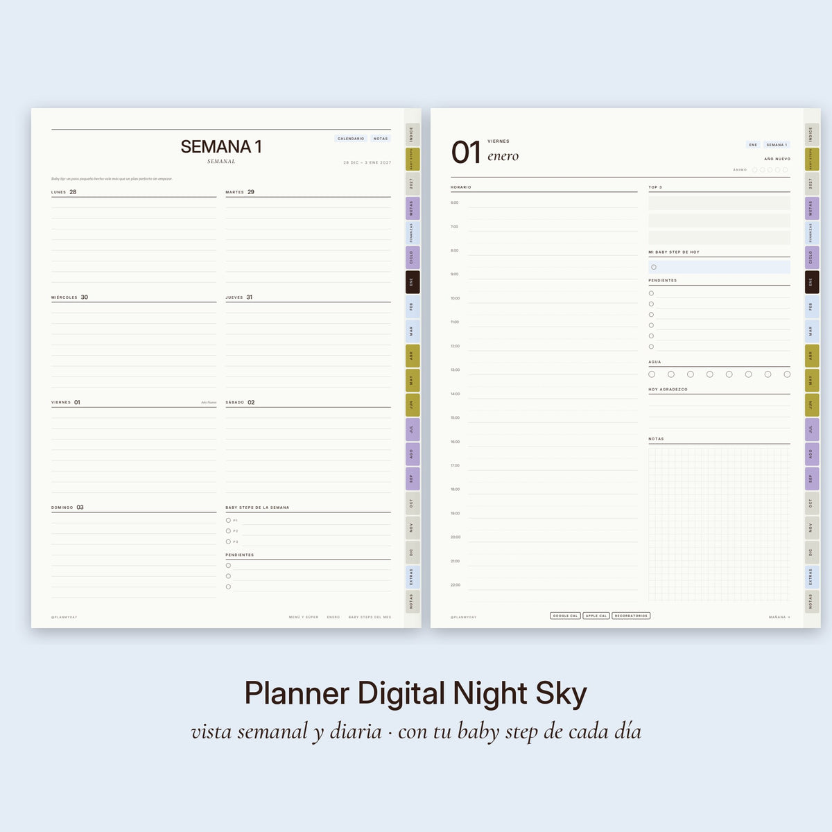Planner Digital Night Sky · Baby Steps