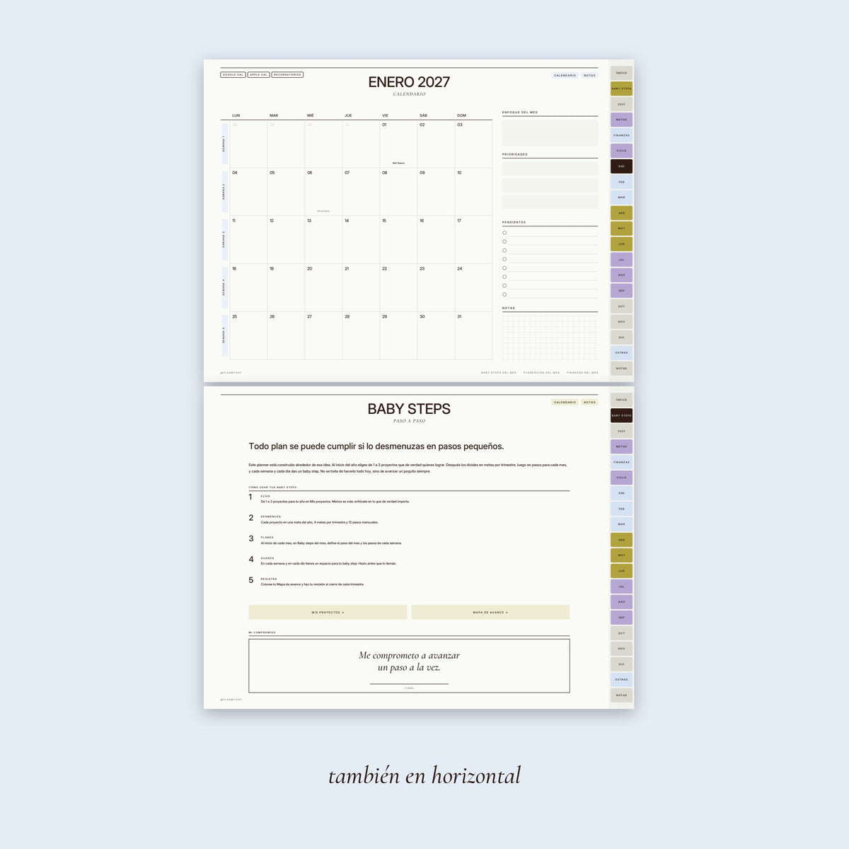Planner Digital Night Sky · Baby Steps