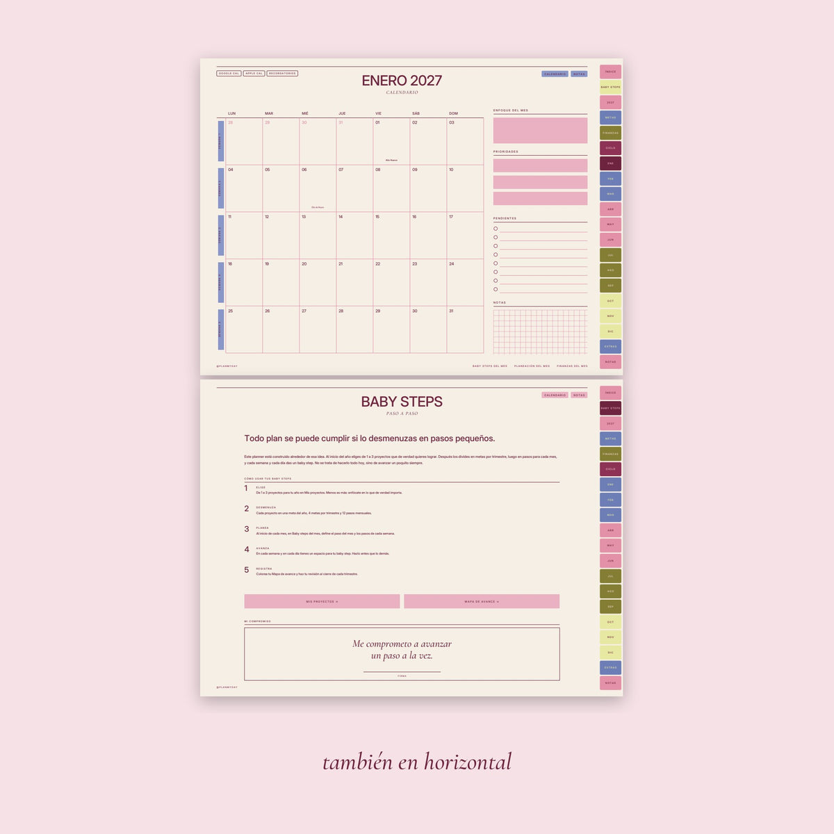 Planner Digital Tulips · Baby Steps