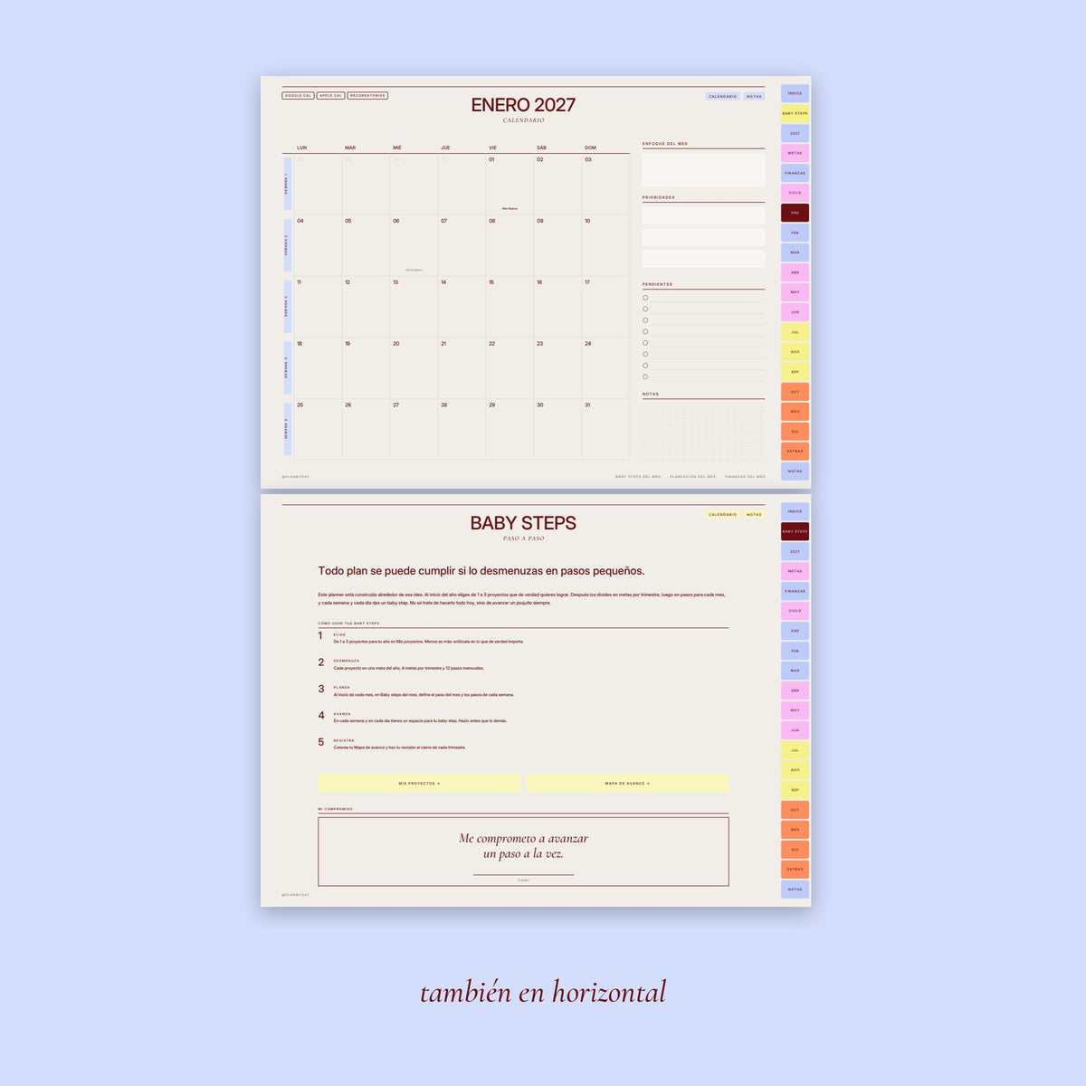 Planner Digital Cute · Baby Steps