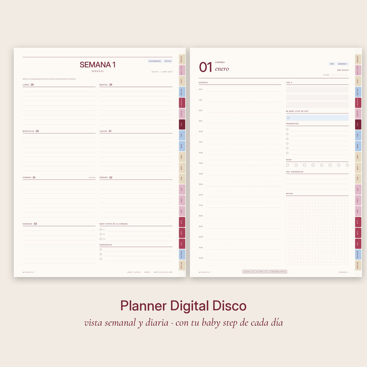 Planner Digital Disco · Baby Steps