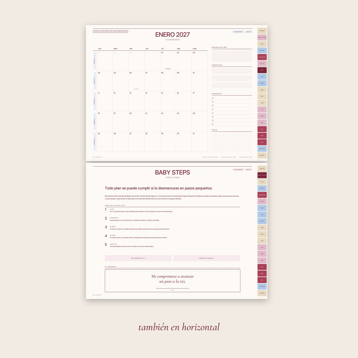 Planner Digital Disco · Baby Steps