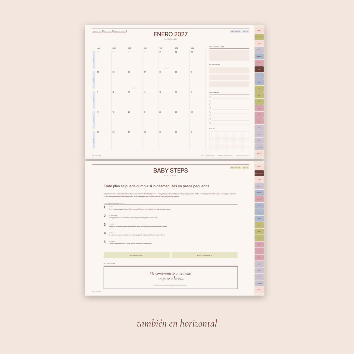 Planner Digital Pink Star · Baby Steps