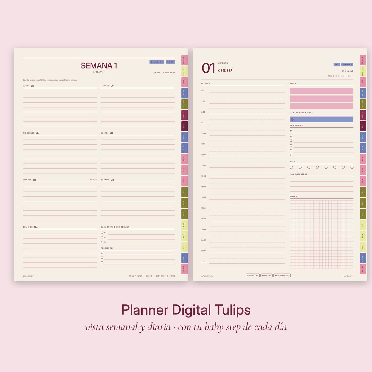 Planner Digital Tulips · Baby Steps