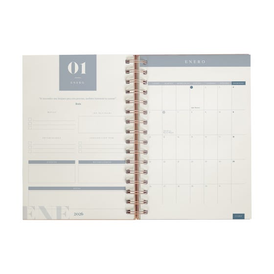 Agenda Diaria con espiral